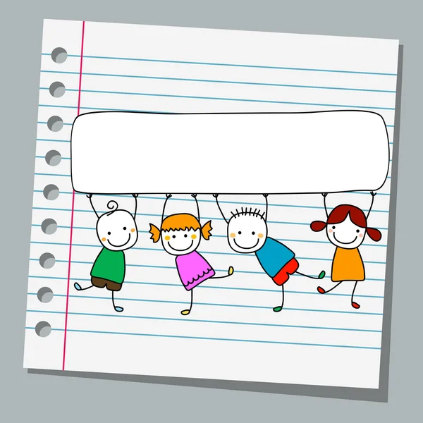 笔记本纸孩子 — 图库矢量图片