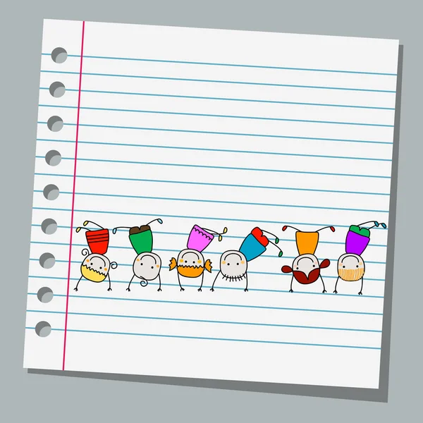 Cuaderno papel niños — Vector de stock