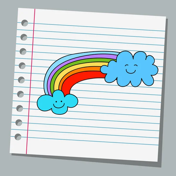 Notebookpapier met regenboog Vectorbeelden