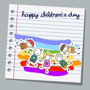 defter kağıt mutlu çocuklar günü