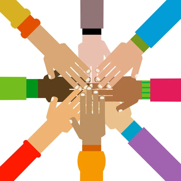 Diversiteit hand in hand — Stockvector