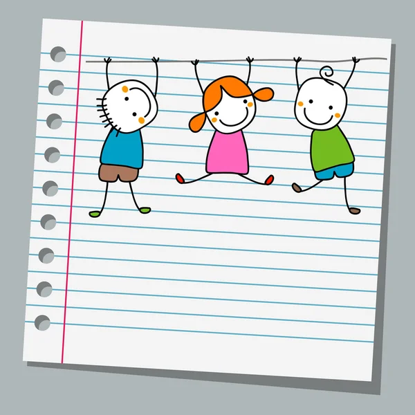 Παιδιά χαρτί σημειωματάριο — Διανυσματικό Αρχείο