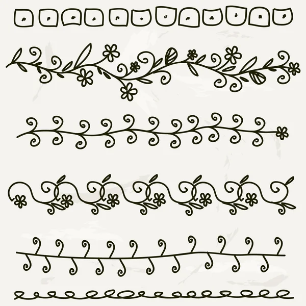 Hand getrokken scheidingslijnen — Stockvector