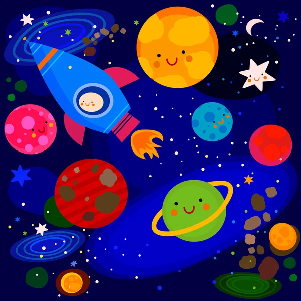 Stars and planets — Stock Vector