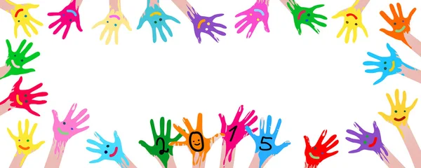 Mains colorées — Image vectorielle