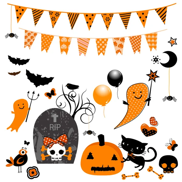 Halloween éléments mignons — Image vectorielle