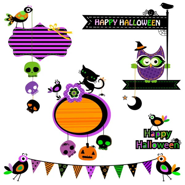 Halloween éléments de conception drôles — Image vectorielle