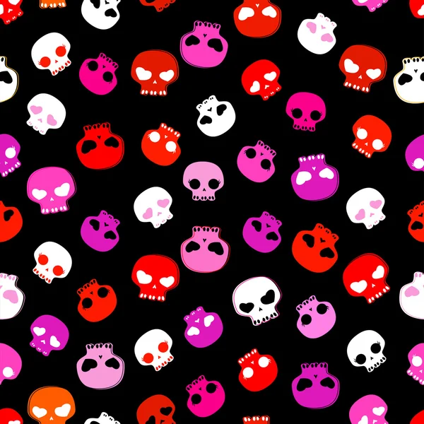 Skulls seamless pattern — Stock Vector