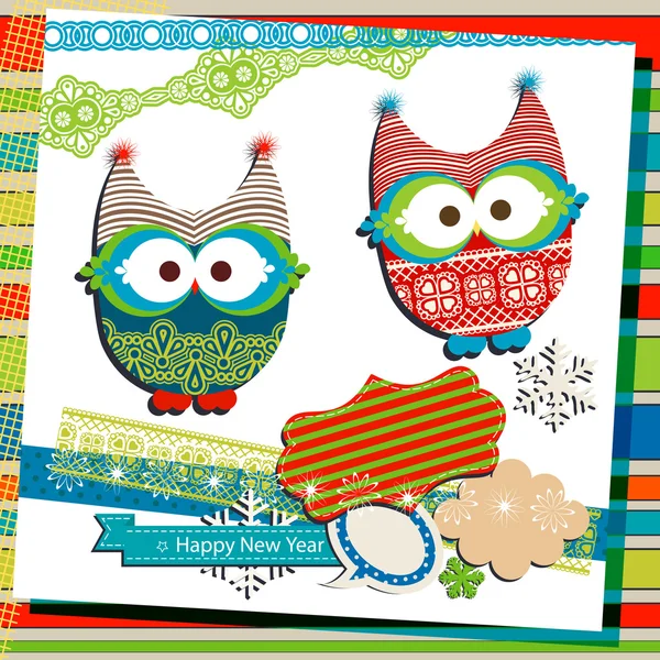 Winter scrapbook sjabloon — Stockvector