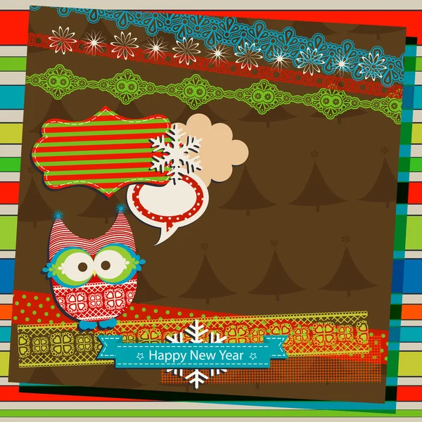 Winter scrapbook sjabloon — Stockvector