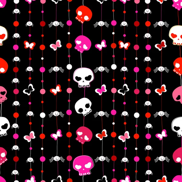 Seamless pattern with skulls, butterflies and spiders — Stock Illustration Seamless pattern with skulls, butterflies and spiders Royalty Free Stock Illustrations