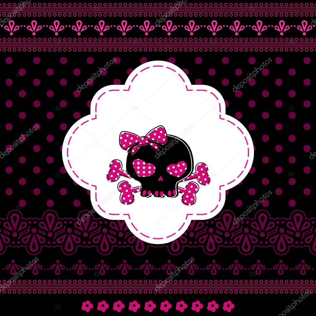 cute skull on crossbones