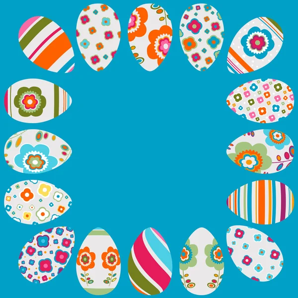 Colorato cornice uova di Pasqua — Vettoriale Stock