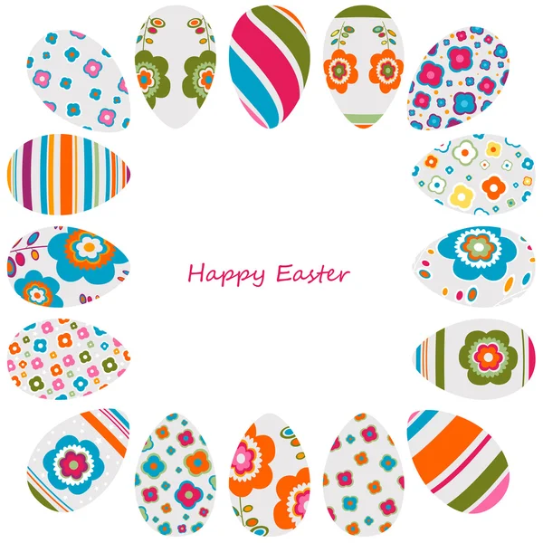 Colorful easter eggs frame — Stock Vector