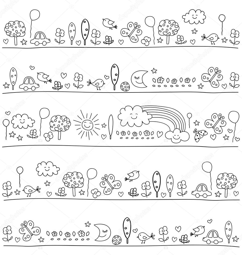 pattern for children with cute nature elements