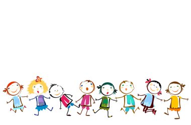 Mutlu çocuklar oynuyor