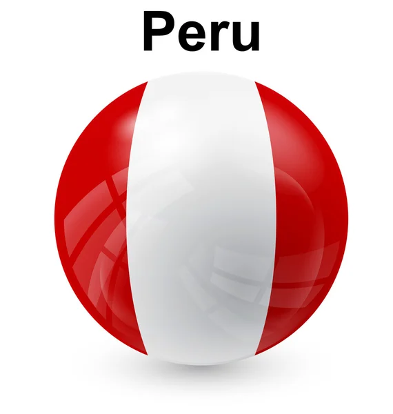 Bandera de bola de perú — Vector de stock
