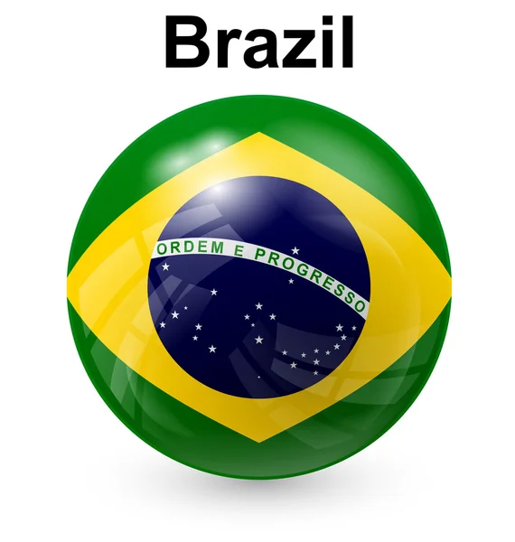 Bandeira da bola brasil — Vetor de Stock