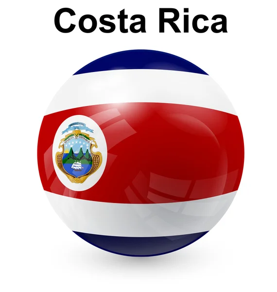 Costa Rica bandera de pelota — Vector de stock