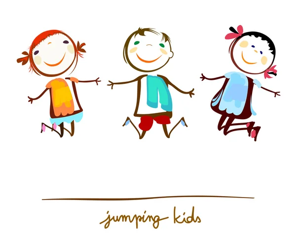 Enfants heureux sautant — Image vectorielle