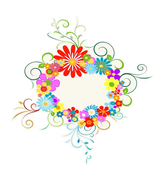 Couronne de fleurs — Image vectorielle