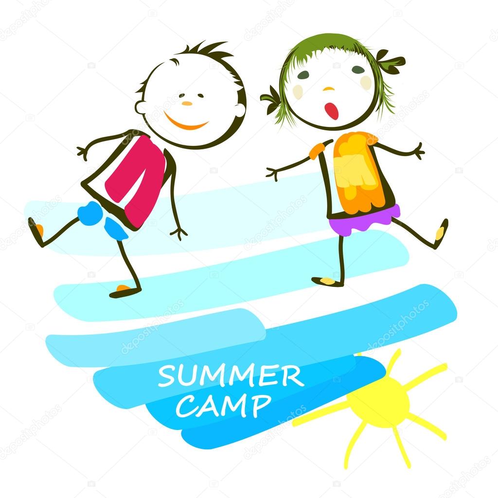 Summer camp poster with happy kids Stock Vector Image by ©dip2000 #75422339