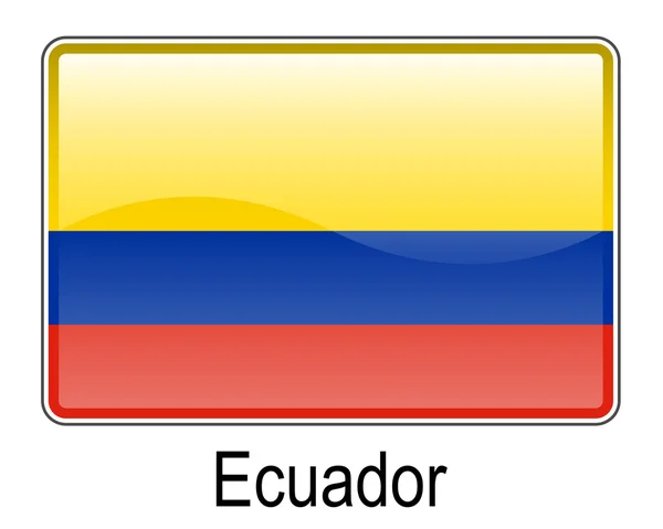 Ecuador knappen flagga — Stock vektor