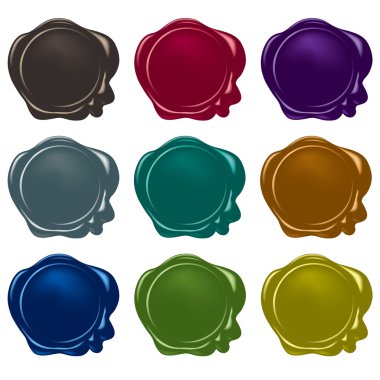 vektör mum mühür koleksiyonu