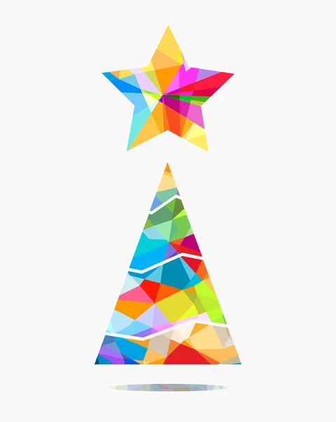 Albero di Natale disegno triangolare — Vettoriale Stock