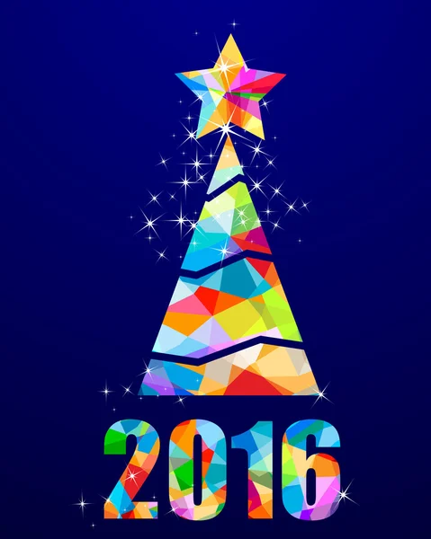 2016 árvore de natal design triangular — Vetor de Stock