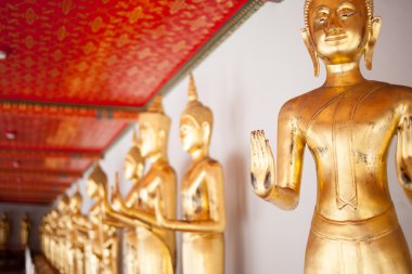 Buda Tapınağı Bangkok, Tayland altın figürü. Yakın çekim