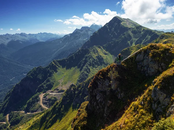 Vackert bergslandskap. Högfjällsmassiv, — Stockfoto