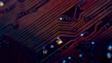 SAINT PETERSBURG, RUSSIA, 20 Nisan 2021: Bilgisayar ana kartı, mikroçipler