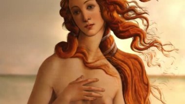 Venüs 'ün doğuşu, Sandro Botticelli' nin animasyon tablosu, Rönesans sanat tarihi.