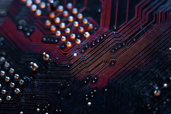 Microchips, computer boards, close-up, low depth of field,