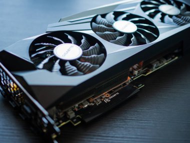 SAINT PETERSBURG, RUSSIA - 3 Temmuz 2021: GeForce RTX 3080 Ti