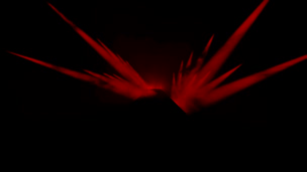 Εμφάνιση στη σκηνή, φωτισμός με δυναμικούς κόκκινους προβολείς, 3d προσομοίωση. — Αρχείο Βίντεο