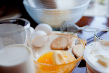 Malzemeler cheesecakes için pişirme