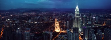 Kuala Lumpur manzarası, gece, Tv Tower Merkezi kenti