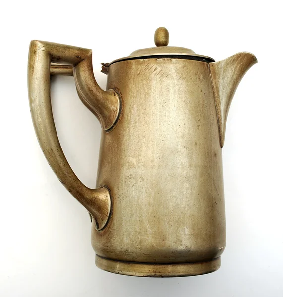 Винтажный чайник с крышкой — стоковое фото