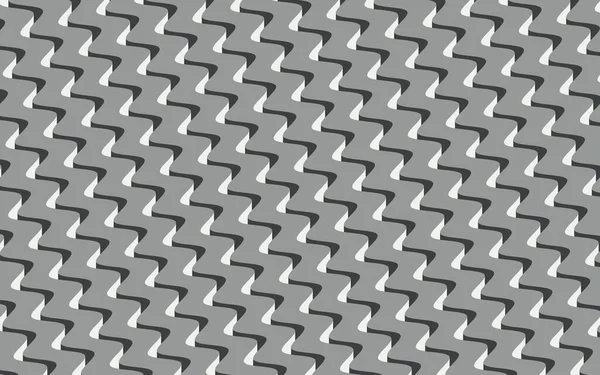 フラットスタイルの波線3D背景 ベクターモノクロイラスト — ストックベクタ