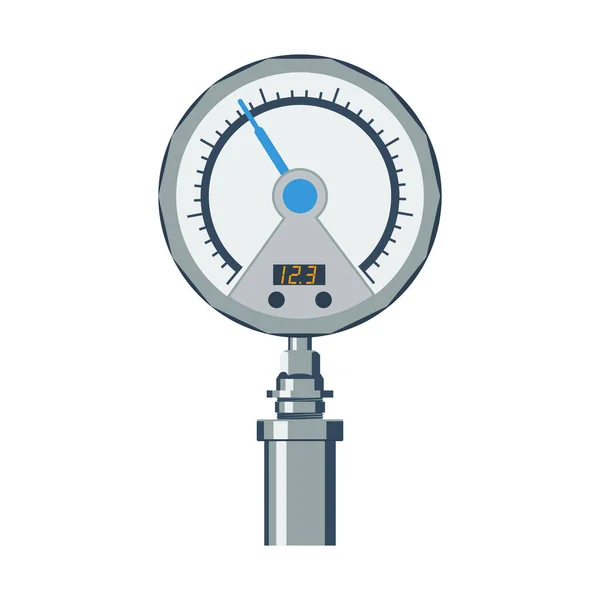 Medidor Pressão Sensor Para Medir Pressão Ilustração Vetorial Estilo Plano —  Vetores de Stock