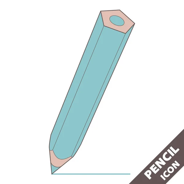 Color Pencil Icon Cartoon Blue Vector Illustration Flat Style White — Stock Vector