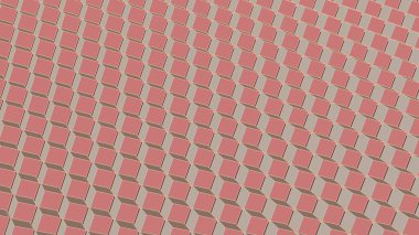 Soyut geometrik pembe 3d küp arkaplan. Düz tasarımda vektör illüstrasyonu. 16: 9 Görünüm oranı. Düzenlenebilir vuruşlar.