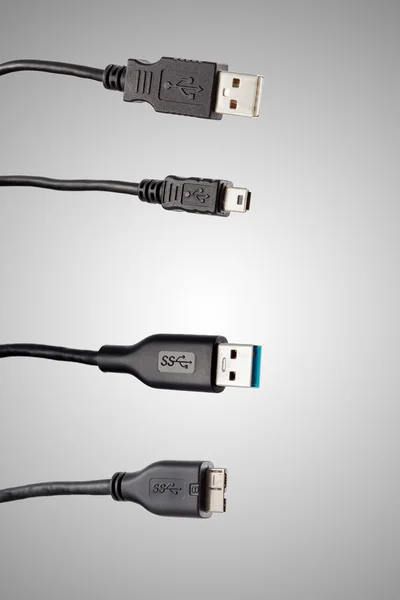 Porta de conectividade USB preta — Fotografia de Stock