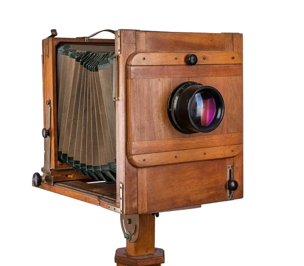 Vintage wooden view camera Royalty Free Stock Images