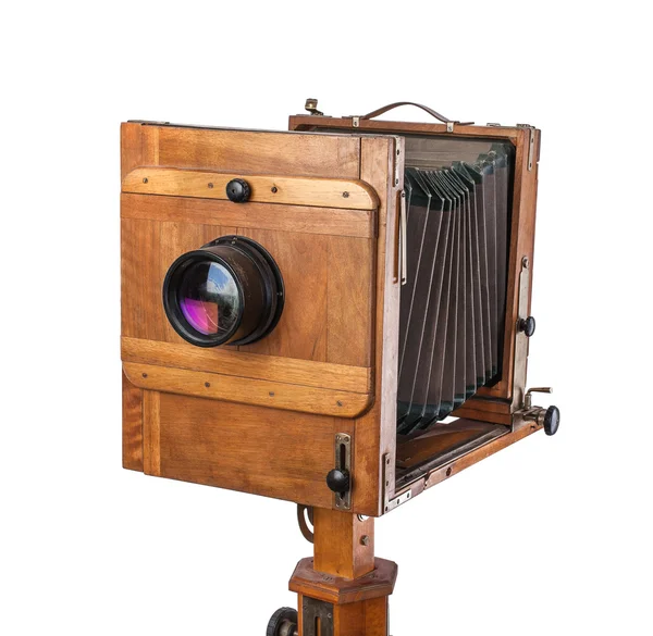 Vintage wooden view camera Stock Picture