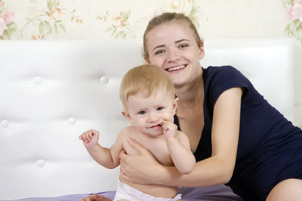 Mum with the little girl, baby Stock Photo
