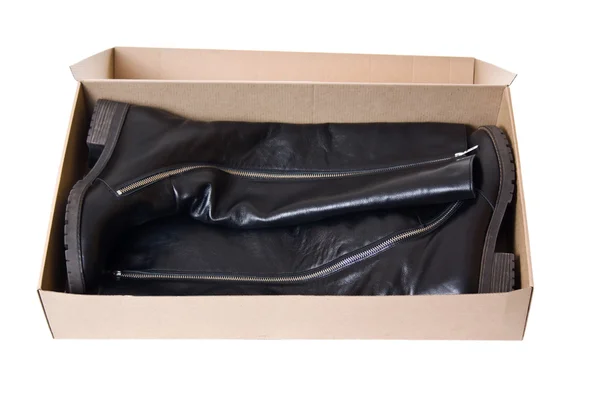 High boots in a box — Stock Photo, Image