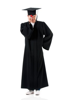 manto diploma ile yakışıklı olan yüksek lisans öğrencisi